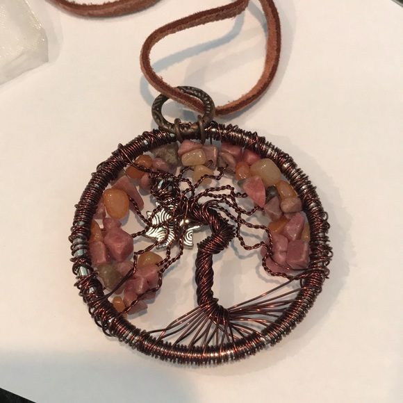 Handmade, Etsy Tree of Life Stone and Wire Pendant - Picture 4 of 5